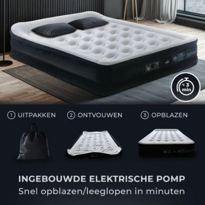 Luxe King Size Comfort Plus Luchtbed – Noir/Wit